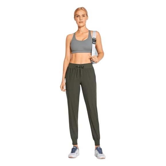 CRZ YOGA Joggers Dark Olive Feathery-Fit Flat Waistband Drawstring S - Picture 2 of 12